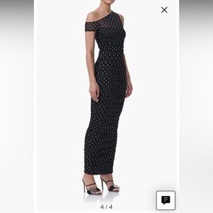 AFRM Biona One-Shoulder Ruched Mesh Maxi Dress